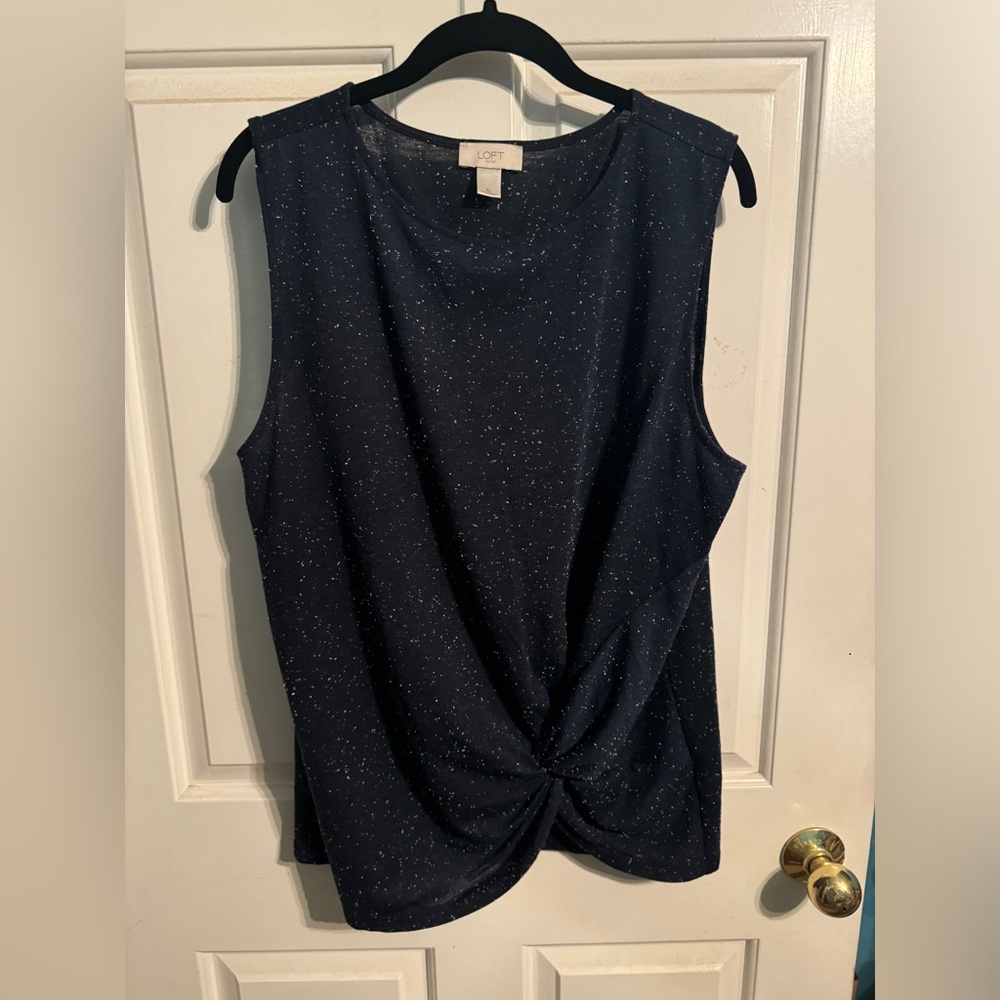 Navy space dye tank top from Loft